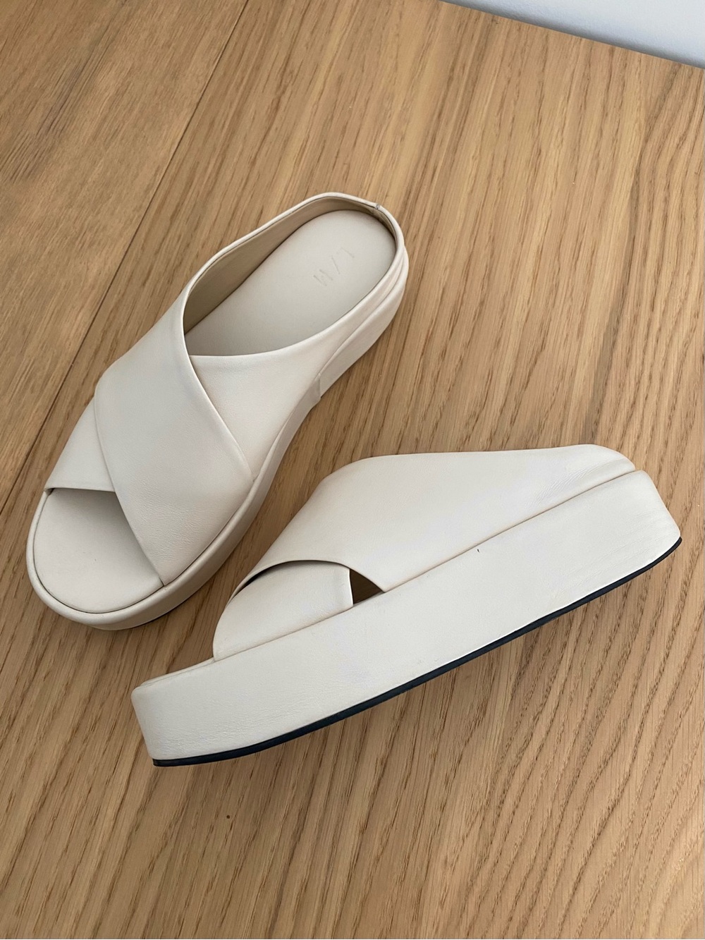 Lauren Manoogian Leather Cross Platform Sandals - Picture 8 of 10